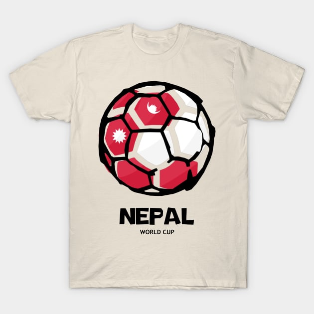 Nepal Football Country Flag T-Shirt by KewaleeTee